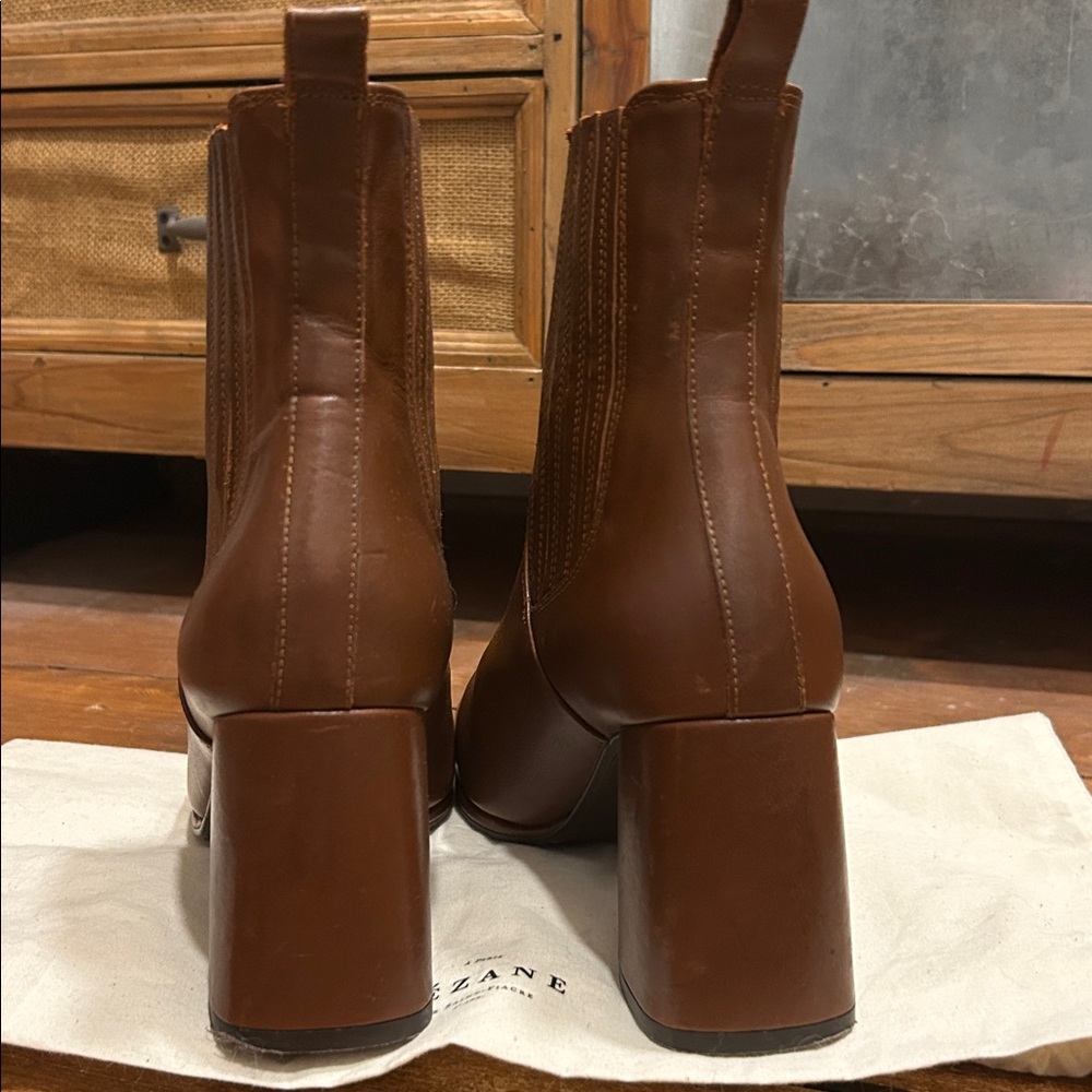 Sezane Dorie Boots Vintage Smooth Chocolate - Size 7 - Picture 3 of 7